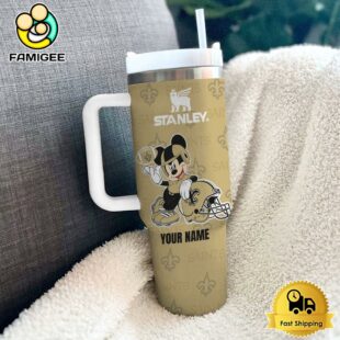 New Orleans Saints NFL Mickey Mouse Custom 40oz Stanley Cup Tumbler