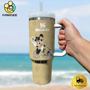 New Orleans Saints NFL Mickey Mouse Custom 40oz Stanley Cup Tumbler
