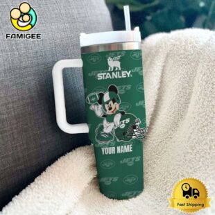 New York Jets NFL Mickey Mouse Custom 40oz Stanley Cup Tumbler