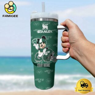 New York Jets NFL Mickey Mouse Custom 40oz Stanley Cup Tumbler