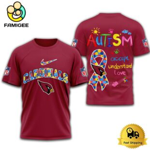 NFL Arizona Cardinals Autism Accept Understand Love T-Shirt