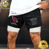 NFL Arizona Cardinals Black Custom Name Double Sport Shorts