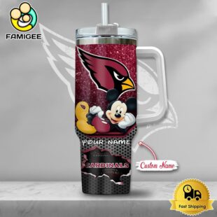 NFL Arizona Cardinals Mickey Mouse Custom 40oz Stanley Cup Tumbler