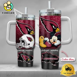 NFL Arizona Cardinals Mickey Mouse Custom 40oz Stanley Cup Tumbler