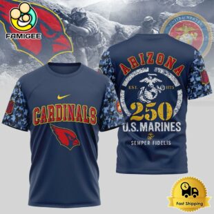 NFL Arizona Cardinals Us Marine Corps Will Celebrate Its 250th Anniversary T-Shirt