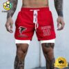 NFL Atlanta Falcons Red Custom Name Double Sport Shorts