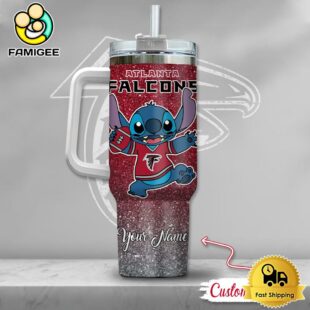 NFL Atlanta Falcons Stitch Glitter Custom 40oz Stanley Cup Tumbler