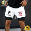 NFL Atlanta Falcons White Custom Name Double Sport Shorts
