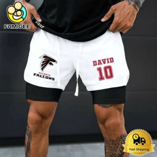 NFL Atlanta Falcons White Custom Name Double Sport Shorts