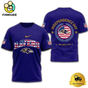 NFL Baltimore Ravens Independence Day 3D T Shirt