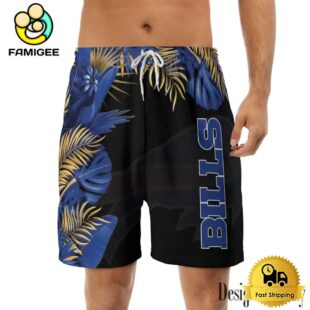 NFL Buffalo Bills Men's Summer Hawaiian Casual Drawstring Shorts