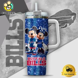 NFL Buffalo Bills Mickey And Minnie Couple Custom 40oz Stanley Cup Tumbler