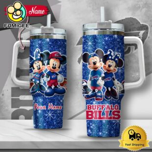 NFL Buffalo Bills Mickey And Minnie Couple Custom 40oz Stanley Cup Tumbler