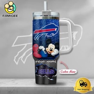NFL Buffalo Bills Mickey Mouse Custom 40oz Stanley Cup Tumbler