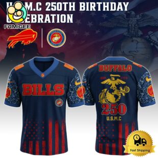 NFL Buffalo Bills Us Marine Corps Will Celebrate Its 250th Anniversary Football Jersey