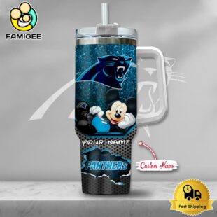 NFL Carolina Panthers Mickey Mouse Custom 40oz Stanley Cup Tumbler