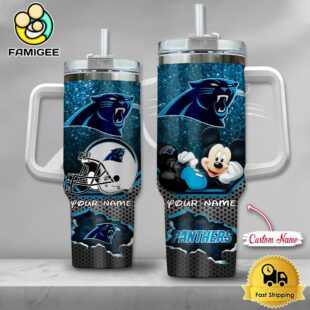 NFL Carolina Panthers Mickey Mouse Custom 40oz Stanley Cup Tumbler