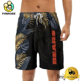NFL Chicago Bears Men's Summer Hawaiian Casual Drawstring Shorts