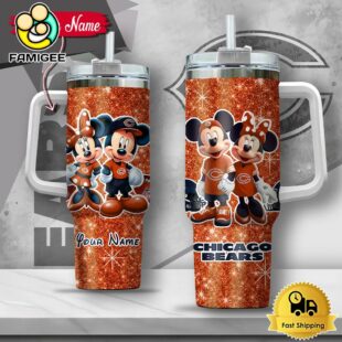 NFL Chicago Bears Mickey And Minnie Couple Custom 40oz Stanley Cup Tumbler