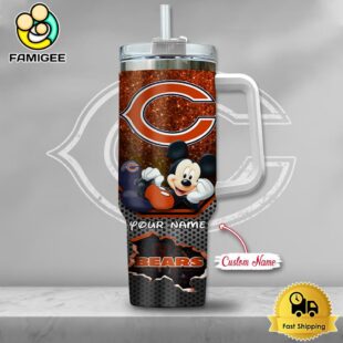 NFL Chicago Bears Mickey Mouse Custom 40oz Stanley Cup Tumbler