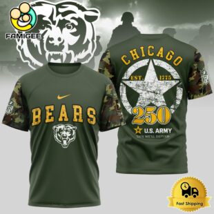 NFL Chicago Bears US Army 250th Anniversary Parade T-Shirt