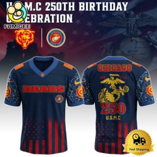NFL Chicago Bears Us Marine Corps Will Celebrate Its 250th Anniversary Football Jersey