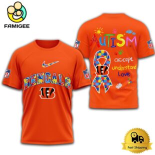 NFL Cincinnati Bengals Autism Accept Understand Love T-Shirt
