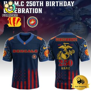 NFL Cincinnati Bengals Us Marine Corps Will Celebrate Its 250th Anniversary Football Jersey