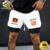 NFL Cincinnati Bengals White Custom Name Double Sport Shorts