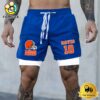 NFL Cleveland Browns Blue Custom Name Double Sport Shorts