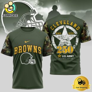 NFL Cleveland Browns US Army 250th Anniversary Parade T-Shirt