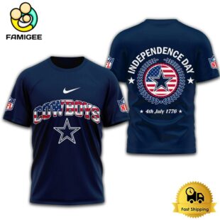 NFL Dallas Cowboys Independence Day 3D T Shirt