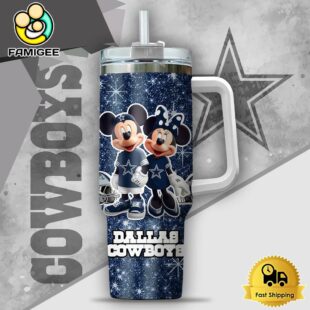 NFL Dallas Cowboys Mickey And Minnie Couple Custom 40oz Stanley Cup Tumbler