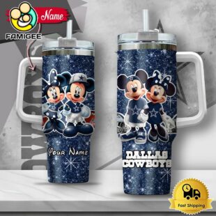 NFL Dallas Cowboys Mickey And Minnie Couple Custom 40oz Stanley Cup Tumbler
