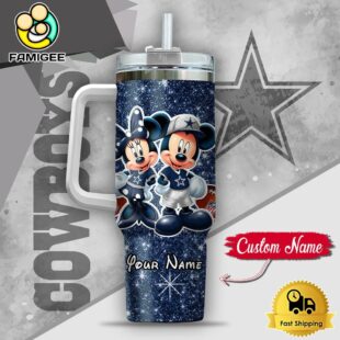 NFL Dallas Cowboys Mickey And Minnie Couple Custom 40oz Stanley Cup Tumbler