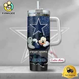NFL Dallas Cowboys Mickey Mouse Custom 40oz Stanley Cup Tumbler