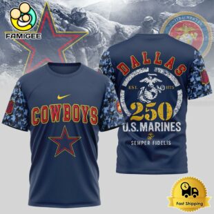 NFL Dallas Cowboys Us Marine Corps Will Celebrate Its 250th Anniversary T-Shirt