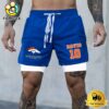 NFL Denver Broncos Blue Custom Name Double Sport Shorts