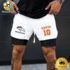 NFL Denver Broncos White Custom Name Double Sport Shorts