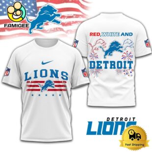 NFL Detroit Lions 4th Of July 3D T Shirt