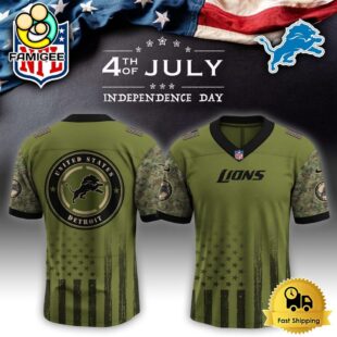 NFL Detroit Lions Happy US Independence Day Football Jersey