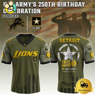 NFL Detroit Lions US Army 250th Anniversary Parade Football Jersey