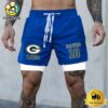 NFL Green Bay Packers Blue Custom Name Double Sport Shorts