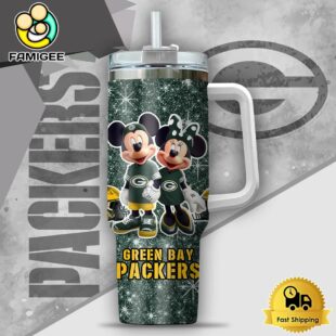 NFL Green Bay Packers Mickey And Minnie Couple Custom 40oz Stanley Cup Tumbler