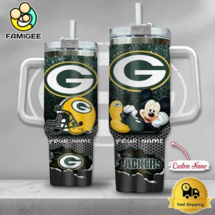 NFL Green Bay Packers Mickey Mouse Custom 40oz Stanley Cup Tumbler