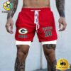 NFL Green Bay Packers Red Custom Name Double Sport Shorts