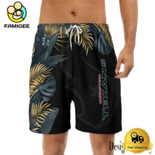 NFL Houston Texans Men's Summer Hawaiian Casual Drawstring Shorts