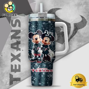NFL Houston Texans Mickey And Minnie Couple Custom 40oz Stanley Cup Tumbler