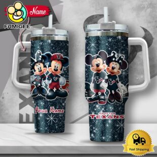 NFL Houston Texans Mickey And Minnie Couple Custom 40oz Stanley Cup Tumbler