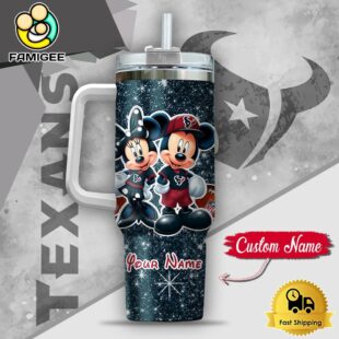NFL Houston Texans Mickey And Minnie Couple Custom 40oz Stanley Cup Tumbler